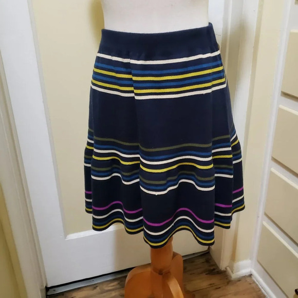 Rachel Roy Striped Knit Mini Skirt / Navy + Stripes / Size Medium - Picture 4 of 5